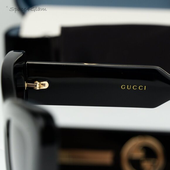 Gucci Women Sunglasses Black Crystal Grey Gradient Butterfly GG1552S 001 NEW - Picture 8 of 10